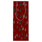 緑のクリスマスツリー ワインギフトバッグ (裏面)