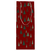 緑のクリスマスツリー ワインギフトバッグ (正面)