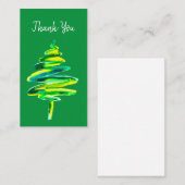 緑のクリスマスツリー 水彩画 ノートカード (正面/裏面)