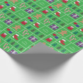 緑のクリスマスパターン包装紙 ラッピングペーパー (角)