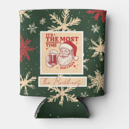 緑のクリスマスパターン 缶クーラー