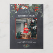 緑のクリスマスフォトウォーターカラーシャルボード シーズンポストカード (正面)