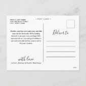 緑のクリスマスフォトウォーターカラー素朴ウッド シーズンポストカード (裏面)