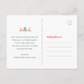 緑のクリスマスフォトノルディック醜いセータータッキー シーズンポストカード (裏面)