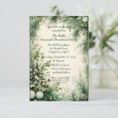 緑のクリスマスフラワークリスマスパーティー 招待状 (スタンド正面)