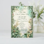 緑のクリスマスフラワークリスマスパーティー 招待状 (スタンド正面)