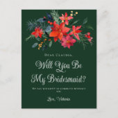 緑のクリスマスフローラは私の花嫁になる ポストカード (正面)