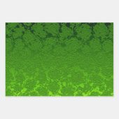 緑のクリスマスフローラ多肉質パターンメタリック ラッピングペーパーシート (正面2)