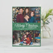 緑のクリスマスホリーリーフグリーンフレーム2写真 シーズンカード (スタンド正面)