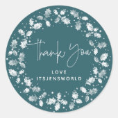 緑のクリスマスホリーワレア サンクス ラウンドシール (正面)