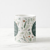 緑のクリスマスミニマルのエレガント植物写真 コーヒーマグカップ (中央)