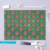 緑のクリスマスリースのサッカー 薄葉紙 (クラフト)