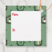 緑のクリスマスリース フェイバータグ (裏面)