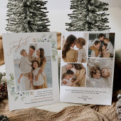 緑のクリスマス写真ホリデーカーエレガントド 招待状