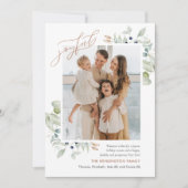 緑のクリスマス写真ホリデーカーエレガントド 招待状 (正面)