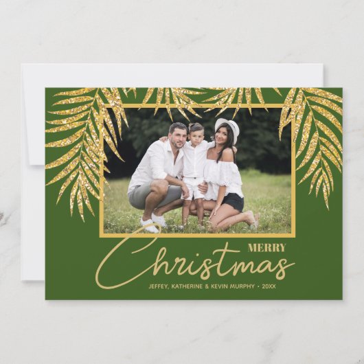 緑のクリスマス写真 シーズンカード (正面)