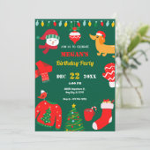 緑のクリスマス冬のアイコン 招待状 (スタンド正面)