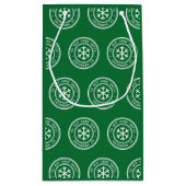 緑のクリスマス抱き枕まで開かない スモールペーパーバッグ (裏面)