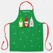 緑のクリスマス格言3つ エプロン (正面)