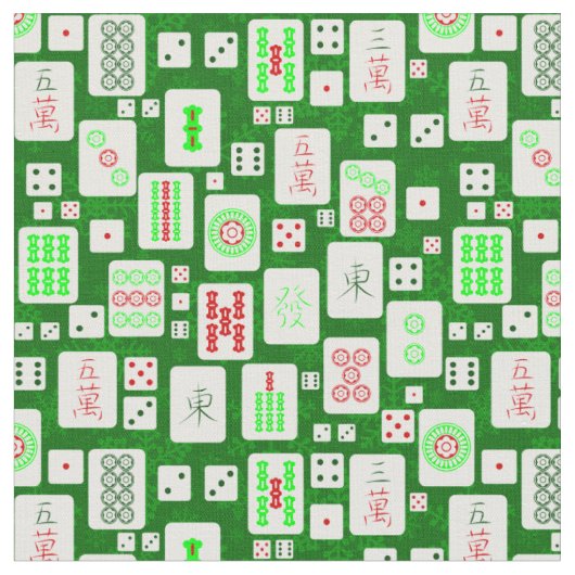 緑のクリスマス麻雀タイル中国のアジアのゲーム ファブリック (クローズアップ)