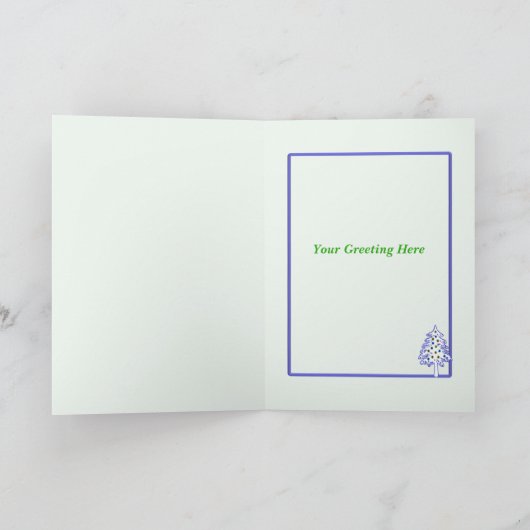 緑のクリスマス(背の高いフォトフレーム) シーズンカード (内部)