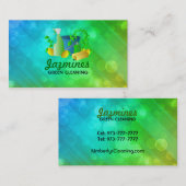 緑のクリーニングの名刺 名刺 (正面/裏面)