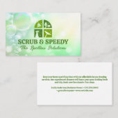 緑のクリーニングアイコン |ソープスッドバブル 名刺 (正面/裏面)