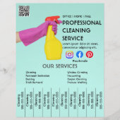 緑のクリーニングフォトポスターと切り取りタブFly チラシ (正面)