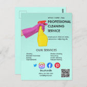 緑のクリーニングフォトポスターと切り取りタブFly ポストカード (正面/裏面)