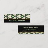 緑のクリーム円パターン |ブラックミニビズカード スキニー名刺 (正面/裏面)