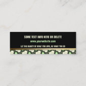 緑のクリーム円パターン |ブラックミニビズカード スキニー名刺 (裏面)