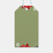 緑のクリ図解入りの、写真付きのスマス ギフトタグ (裏面)