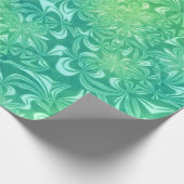 緑のクリ渦巻形のスマス ラッピングペーパー (角)