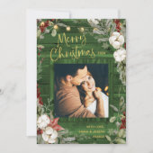 緑のクリ素朴スマス | 冬のフローラと写真 シーズンカード (正面)