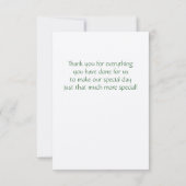 緑のクローバーおよび蝶コーナーは感謝していしています サンキューカード (裏面)