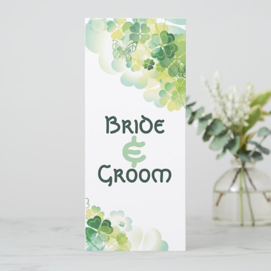 緑のクローバーと蝶の角のスケジュール 招待状 (スタンド正面)