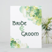 緑のクローバーと蝶の角の席次表 招待状 (スタンド正面)