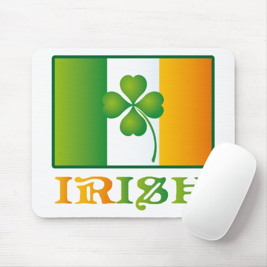 緑のクローバーのアイルランドの旗のセントパトリックの日 マウスパッド (マウス)