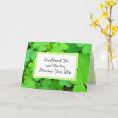 緑のクローバー写真繁栄バイブル聖句かわいい カード (黄色い花)