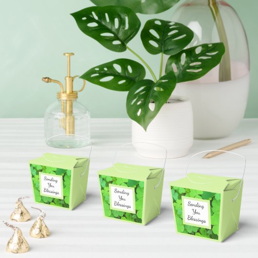 緑のクローバー写真繁栄バイブル聖句かわいい フェイバーボックス (複数)