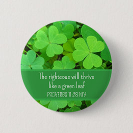 緑のクローバー写真繁栄バイブル聖句かわいい 缶バッジ