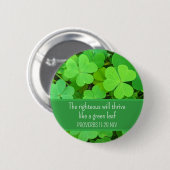 緑のクローバー写真繁栄バイブル聖句かわいい 缶バッジ (正面&裏面)