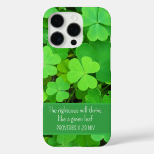 緑のクローバー写真繁栄バイブル聖句かわいい iPhone 16 PROケース