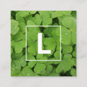 緑のクローバー園芸師の手紙 スクエア名刺 (正面)