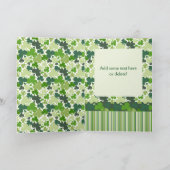 緑のクローバー、シャムロック、ハッピーセントパトリックの日! カード (内部)