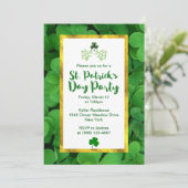 緑のクローバー セントパトリックデーのパーティー招待状 招待状 (スタンド正面)