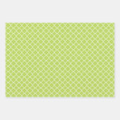 緑のクローバー、格子細工、モロッコトレリス ラッピングペーパーシート (正面)