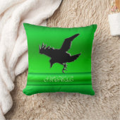 緑のクローム効果のモノグラム、黒のRavenロゴ クッション (ブランケット)