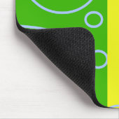 緑のクールオレンジ色の黄色の円とループ マウスパッド (コーナー)