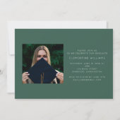 緑のグラッドブロックモダン写真の卒業式招待 招待状 (裏面)